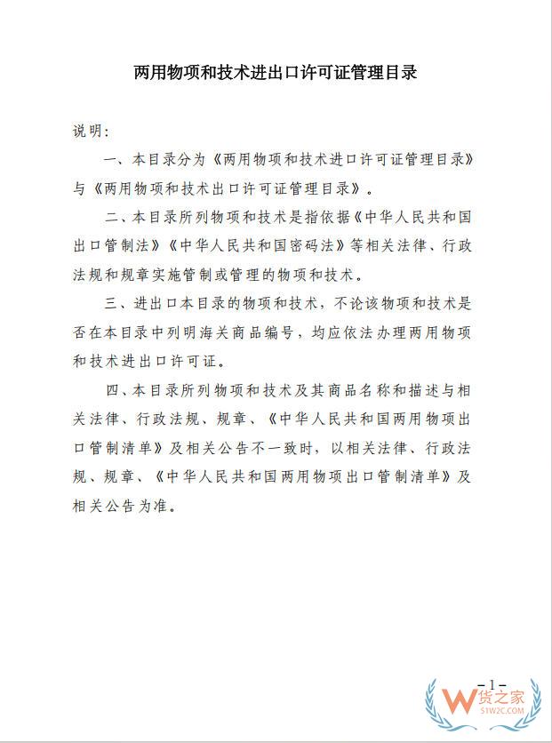 2026年进口哪些商品要办理两用物项许可证,2026年度《两用物项和技术进出口许可证管理目录》-货之家